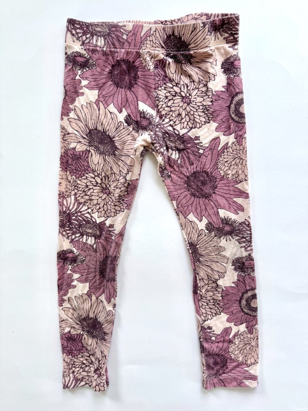 Kate Quinn Girls Bamboo Floral Leggings 4T Purple